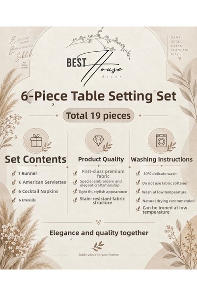 best house decor Güneş Model Series 6-Person 19-Piece Deluxe Presentation Set
