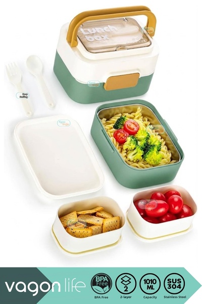 Vagonlife Bento 1010ml New Lunchbox Series, Double Color, Two Layers, One Ste...