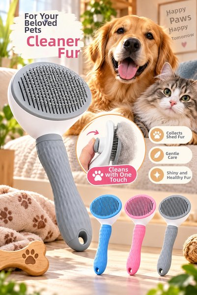 House Bird Automatic Cleaning Cat Dog Comb Hair Collector One-Key Pet Brush