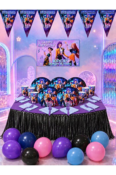 snowparty 32-Person Kpop K-Pop Demon Hunters Themed Birthday Party Decoration...