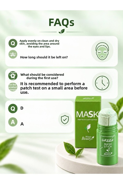 MİLANO BEAUTYS Blackhead and Mask Stickmask with Green Tea Extract