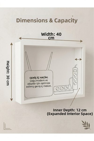 wudie Durable Modern Wooden Wall Mounted Decorative Modem Hiding Cabinet Concealer Closet Router Hider
