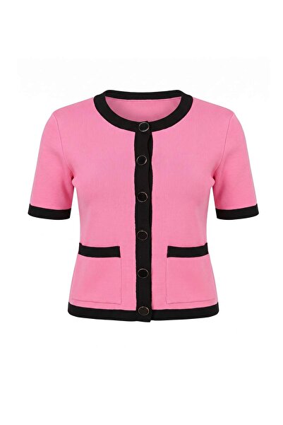 Trendyol Collection Pink Short Sleeve Crop Blouse Twoaw27Bz00251
