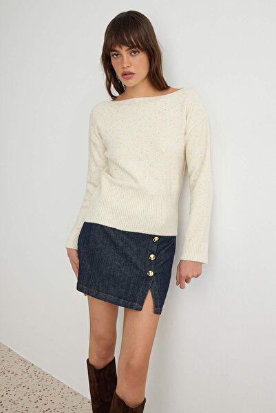 Trendyol Collection Stone Sequined Regular Fit Knitwear Sweater Twoaw27Kz00159