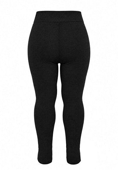 Trendyol Curve جوارب طويلة حرارية سوداء مبطنة بالفرو مقاس XL/3XL مقاس واحد كب...