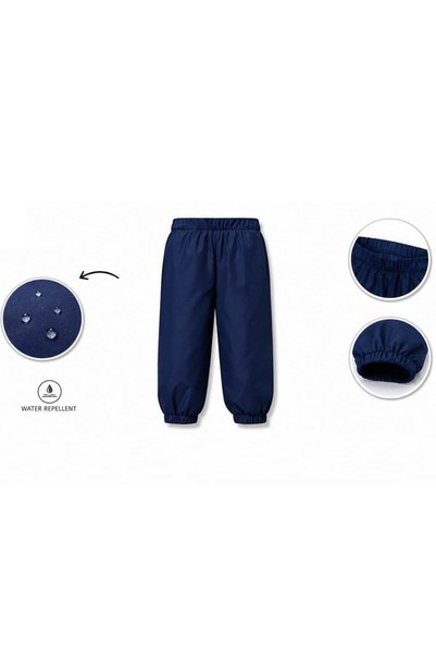 friend kids Navy Blue Micro Puff Trousers for 1 Year Old Children - Fiber and...