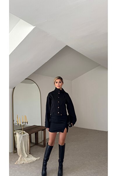 Nesil Lined Short Jacket with Collar Detail