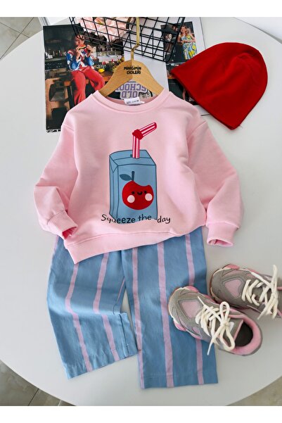 Minigimin Cicileri Squeeze the Day Printed Striped Pants Girls' 2-Piece Set -...