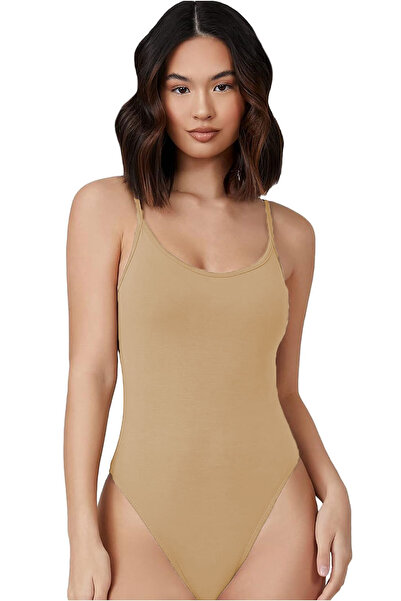 Hepsine Rakip Women's Modal Spaghetti Strap Hook and Eye Bodysuit Tank top Be...