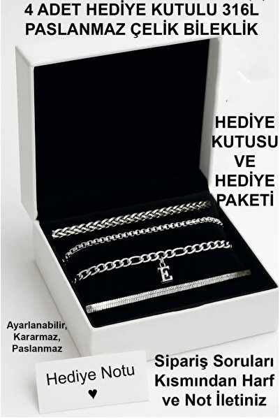 Hisar çelik 4lü harfli bileklik seti Soru&Cevap kısmından harf belirtiniz