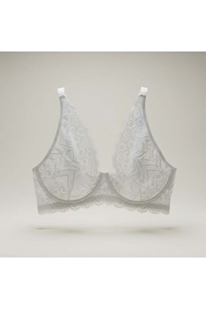 BONBON Women's Lace Gatherer White Color Bra Bb2022