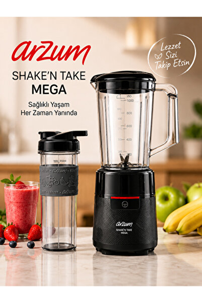 Arzum AR1193 Shake’N Take Mega Sürahi Blender - Siyah