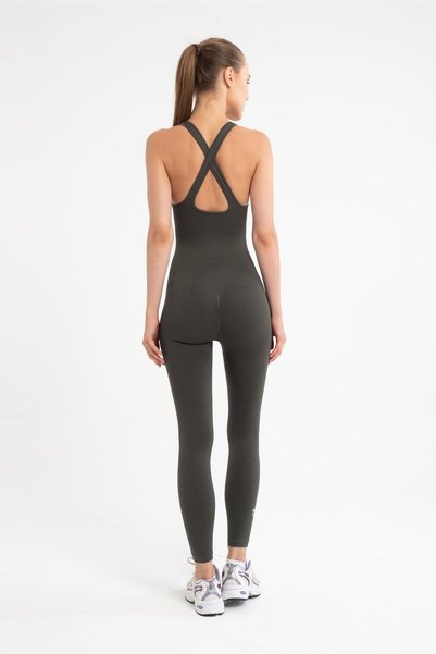 Tria Body Seamless (Seamless)Pilates/Yoga/Daily Sports Jumpsuit (Khaki)