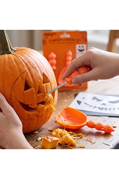 Eurowrap Set de sculptat dovleci de Halloween, 5 piese cu unelte, lingură și ...