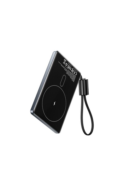 Vention Ultra Slim Serisi 5000MAH 15W Manyetik Kablosuz Tft Ekranlı Taşınabilir Şarj Cihazı Powerbank Gri ( Distribütör Garantili )