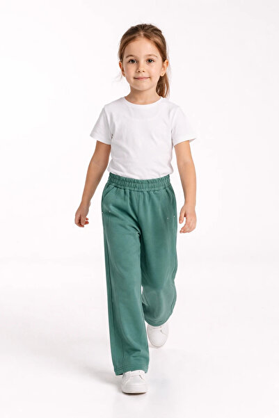 Joi Kids Kız Çocuk Geniş Paça (Wide-Leg) Eşofman Altı - Cepli ve Çakma (trok)...