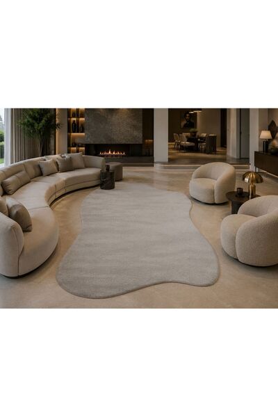 Neşem Halı Boutique EKOHALI Zen Amorf ZEN AMORF 01 Grey Zarif Görüntülü Yumuş...