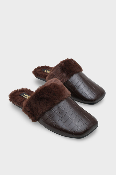 Capone Outfitters Elyse Kadın Kapalı Gondol Tüylü Terlik