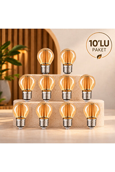 ORBUS Dekoratif Ampul E27 4w Amber Sarı Işık 10 Adet