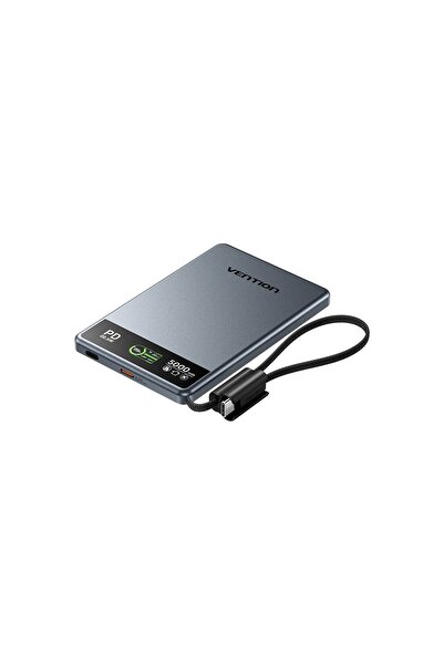 Vention Ultra Slim Serisi 5000MAH 15W Manyetik Kablosuz Tft Ekranlı Taşınabil...