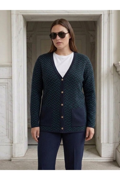 onno style women سترة كلاسيكية بأزرار من التريكو