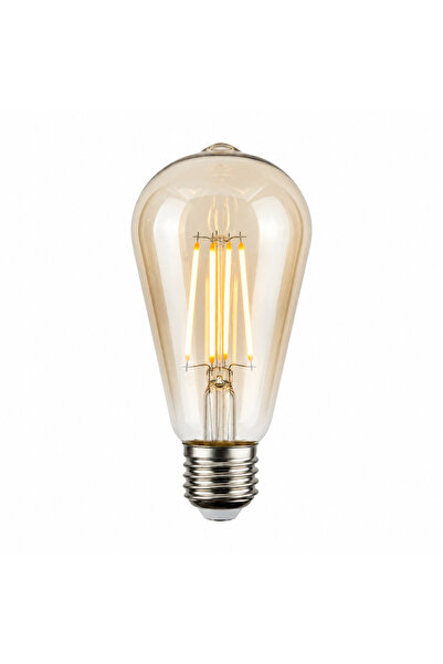 ORBUS Dekoratif Ampul St64 E27 Amber Sarı Işık