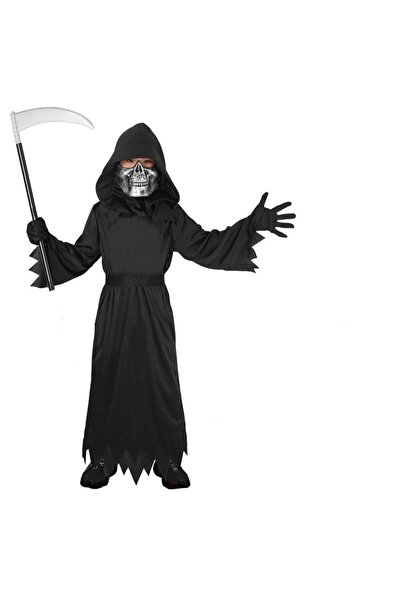 partidolu Çocuk Halloween Azrail Orağı Cadılar Bayramı Azrail Orak Gümüş Renk...