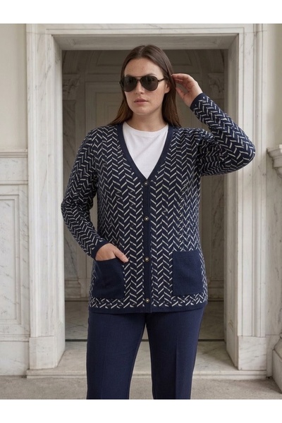 onno style women سترة كلاسيكية بأزرار من التريكو