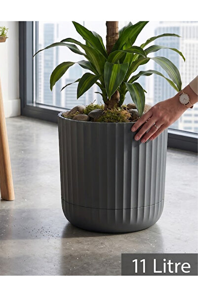 TEMMUZ HOME 11 L Tabaklı Büyük Boy Plastik Çiçeklik - Salon & Ofis Dekoratif Saksı