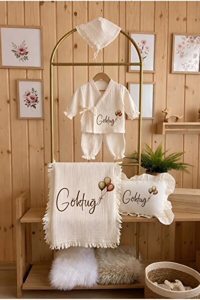 butikbebecik İsimli %100 Pamuk 5 li Müslin Hastane Çıkışı