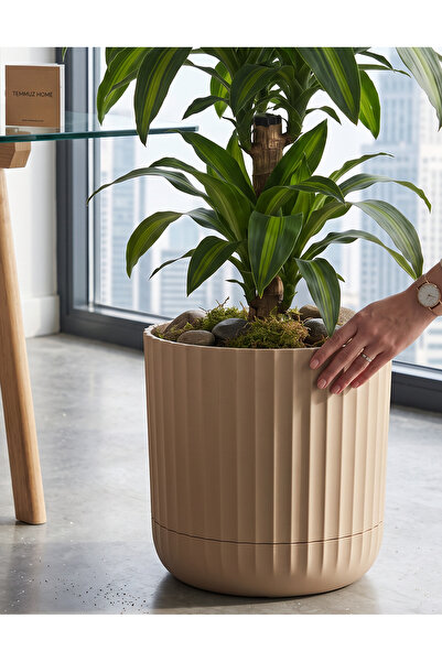 TEMMUZ HOME 11 L Tabaklı Büyük Boy Plastik Çiçeklik - Salon & Ofis Dekoratif Saksı