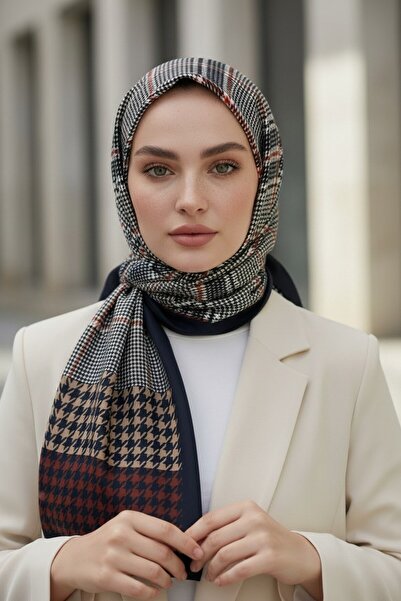 Vissona KREP EKOSELİ KAZAYAK DESENLİ BORDO RENKLİ 75X195 KIRIŞMAZ ŞAL