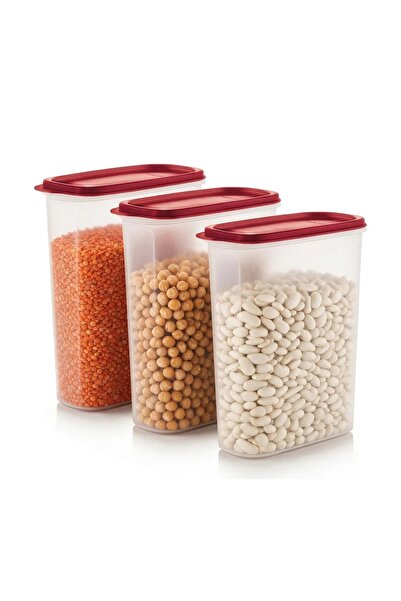 Tupperware Modüler Oval Saklama Kabı 2,3 L Kırmızı kapak