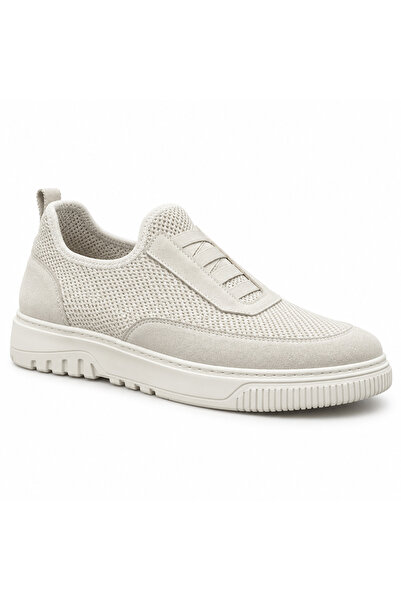 BESKAR Ba0911 Beige Men's Sneaker - Special Knitted Knitwear, Breathable Leat...