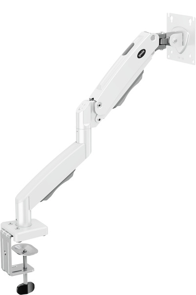 GEEDEL 17-32 İnç Amortisörlü Monitör Kolu Tam Hareketli VESA Uyumlu Masa Kelepçeli Monitör Standı (2-9 kg) - BEYAZ