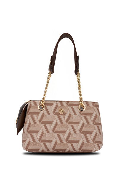 U.S. Polo Assn. K.Beige-A.Brown Women's Shoulder Bag Us26521
