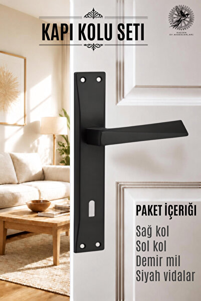kazien ev aksesuarları Kapı Kolu Piramit Siyah Aynalı Oda