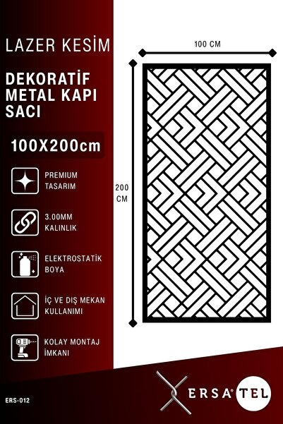 ERSA DEMİR ÇELİK Ersatel Modern Lazer Kesim Bahçe ve Villa Kapı Sacı (boyasız)
