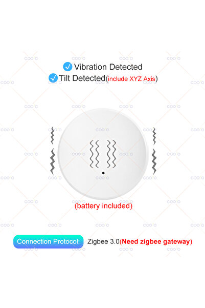 Choice Type 2 Tuya Zigbee Vibration Sensor XYZ Axis Tilt Detection Real-Time ...