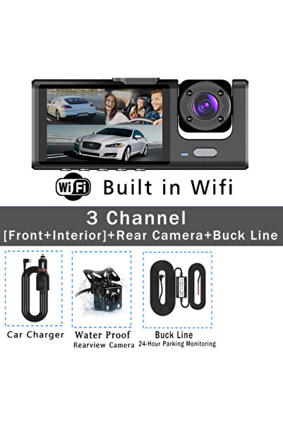 Choice3 None 3 Channel-Wifi-BL 3 Channel WIFI Car DVR HD 1080P Inside Vehicle...