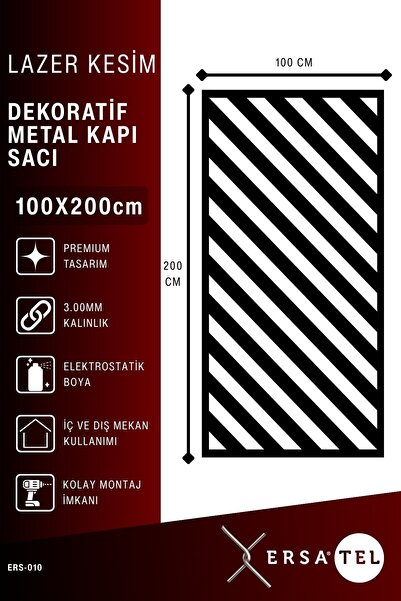 ERSA DEMİR ÇELİK Ersatel Modern Lazer Kesim Bahçe ve Villa Kapı Sacı (boyasız)