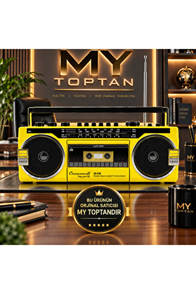 crownwell CW046 Kişiye Özel Nostaljik Boombox Kaset Çalar Radyo Bluetooth USB...