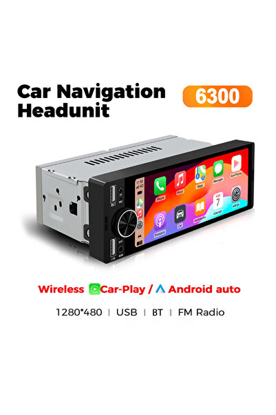 Choice1 راديو سيارة عالمي 6.36 بوصة 1DIN يدعم MP5 و Carplay اللاسلكي و Androi...