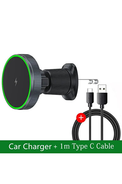 Choice VIKEFON Black With Cable Magnetic Wireless Car Charger LED Light Mobil...