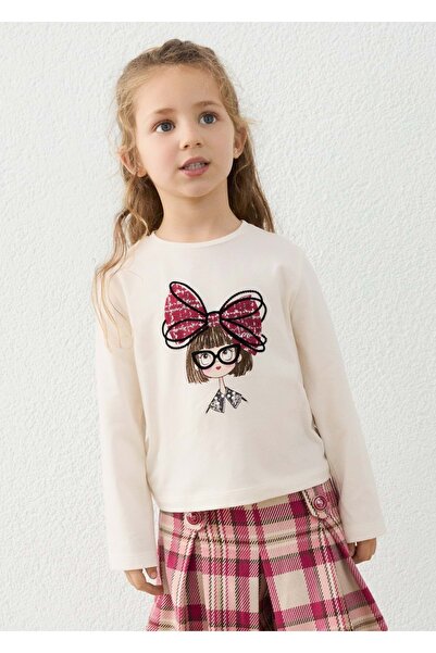 MAYORAL Cream Girls' Long Sleeve T-Shirt 4034