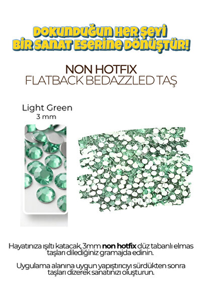 Brextco Store 1000 Adet 3mm Rhinestone Boncuk | Flatback Süsleme Taşı | Non-H...