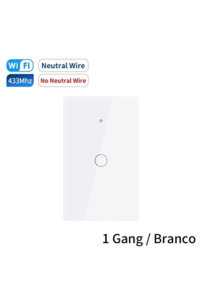 Choice GGBEE 1Gang-White US Plug Tuya WiFi Smart Light Switch Neutral Wire/No...