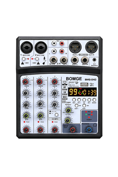 Choice خلاط صوت أسود من BOMGE، 4 قنوات، 99 تأثير DSP، وحدة تحكم صغيرة لخلط ال...