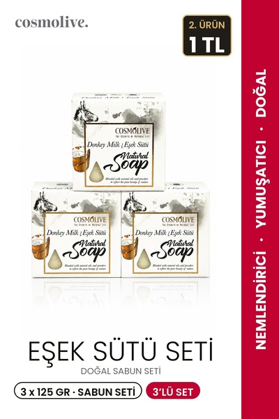 Cosmolive Soap Set |   Donkey Milk |   Natural |   3Some |   Solid Soap |   3...