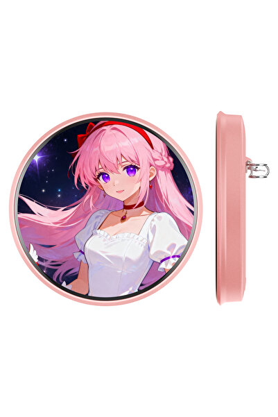 Choice W08-Pink MRSVI Anime Bluetooth Digital Badge, 1.85" Touch Screen LED, ...